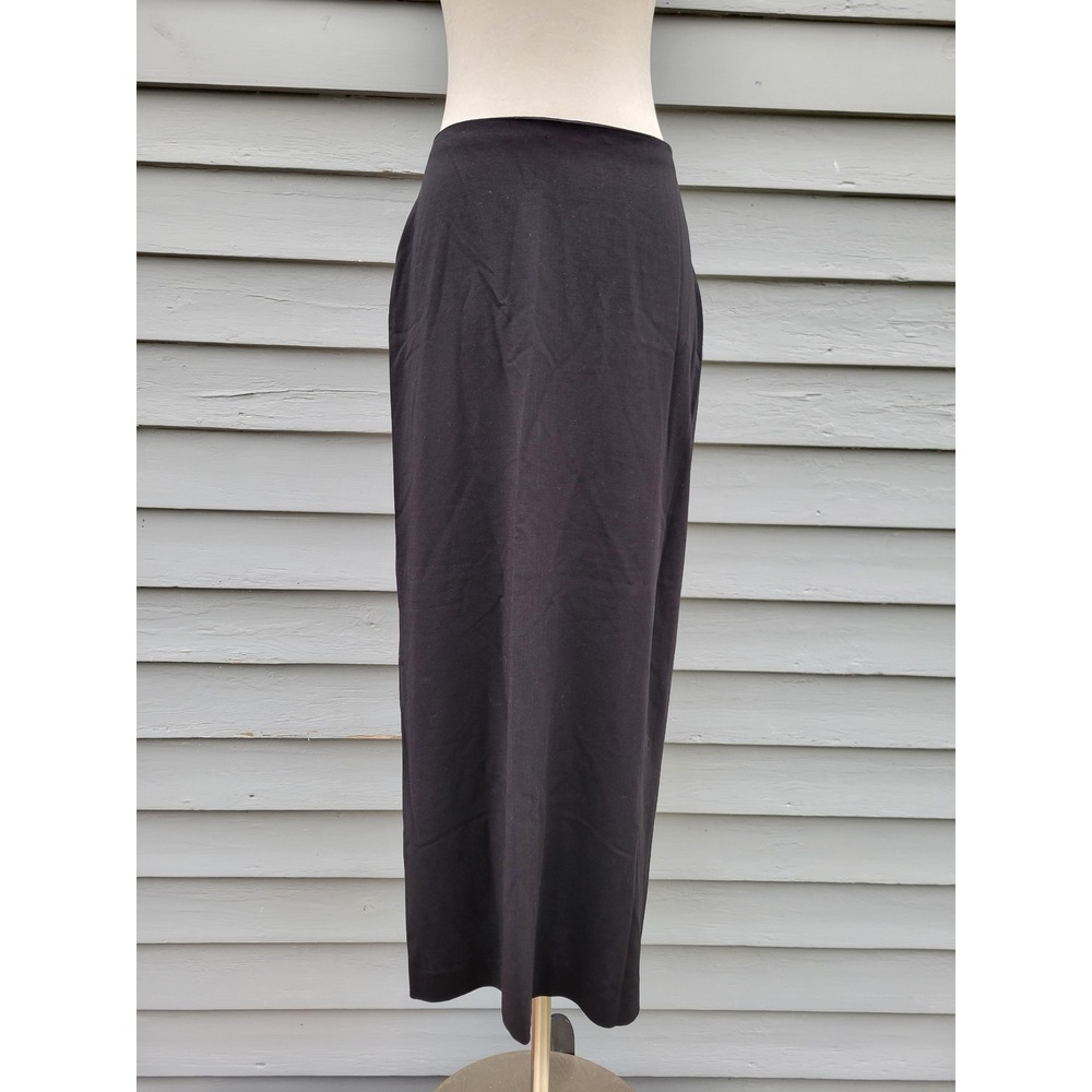 Piazza Sempione Maxi Skirt Black Wool Blend Italian Luxury IT 44 US‎ 8
